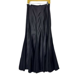 Vtg Tadashi Satin Sheer Maxi Skirt Size 10 Formal Flare Bottom Goth Vamp Witchy